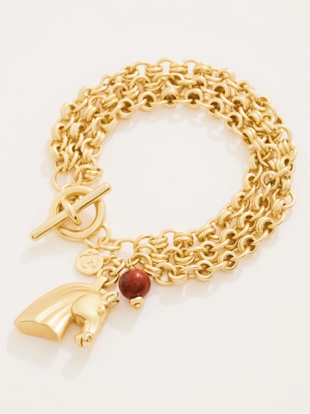 Spartina 449 Gold Trixie Toggle Bracelet with Equestrian Horse Charm